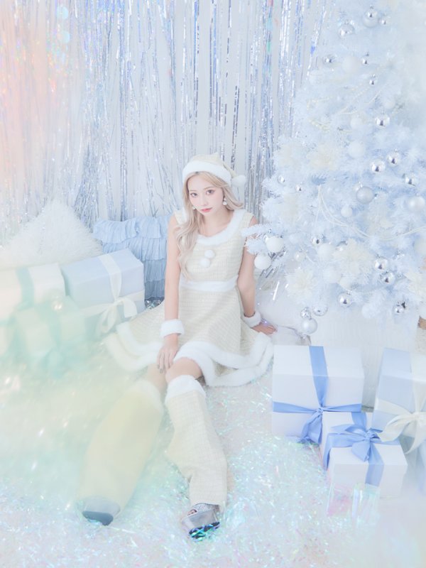 画像14: 即日発送!【サンタコス 5点セット】【S-Lサイズ/3カラー】ツイードチェック2段フレアスカートサンタコスプレ[YMT] (14)