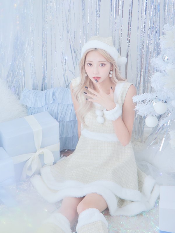 画像13: 即日発送!【サンタコス 5点セット】【S-Lサイズ/3カラー】ツイードチェック2段フレアスカートサンタコスプレ[YMT] (13)