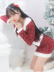 画像9: 【サンタセール！】【サンタコス 6点セット】【XS-Lサイズ/1カラー】ツイードジャケットチェックセットアップサンタコスプレ[YMT] (9)