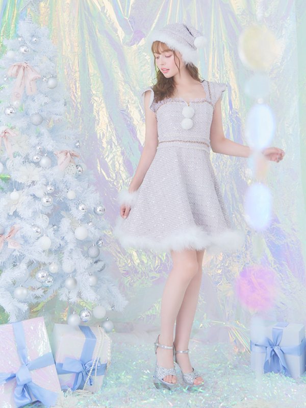 画像22: 【サンタセール！】【サンタコス 4点セット】【S-Lサイズ/2カラー】チェーンモチーフフロントジップツイードフレアサンタコスプレ[YMT] (22)