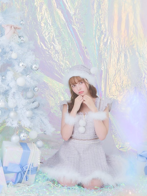 画像23: 【サンタセール！】【サンタコス 4点セット】【S-Lサイズ/2カラー】チェーンモチーフフロントジップツイードフレアサンタコスプレ[YMT] (23)