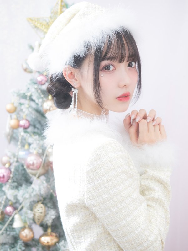 画像7: 【サンタセール！】【サンタコス 3点セット】【XS-Lサイズ/2カラー】ロングスリーブツイードサンタコスプレ[YMT] (7)