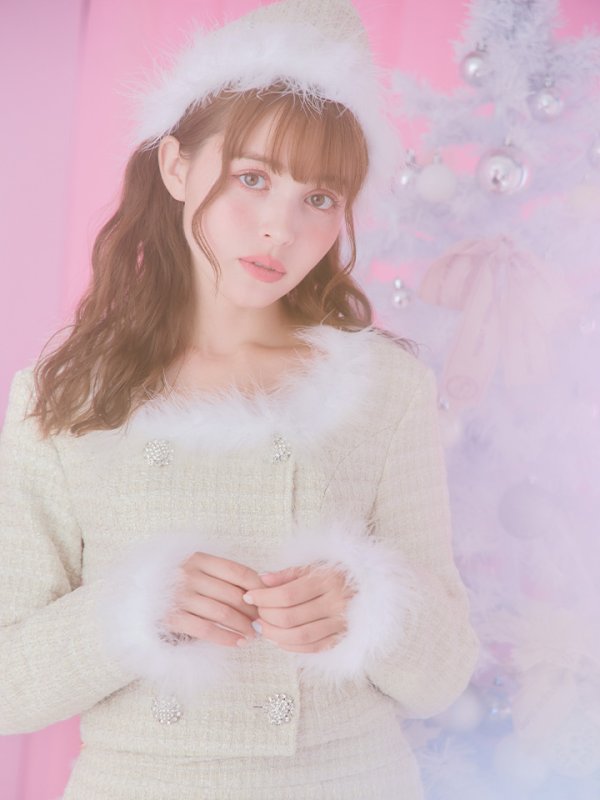 画像10: 【サンタセール！】【サンタコス 3点セット】【XS-Lサイズ/2カラー】ロングスリーブツイードサンタコスプレ[YMT] (10)