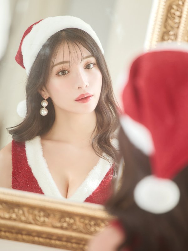 画像12: 【サンタセール！】【サンタコス 5点セット】【XS-Lサイズ/1カラー】ラメツイードサンタコスプレ[YMT] (12)