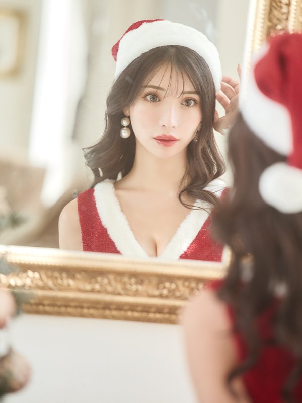 画像13: 【サンタセール！】【サンタコス 5点セット】【XS-Lサイズ/1カラー】ラメツイードサンタコスプレ[YMT] (13)