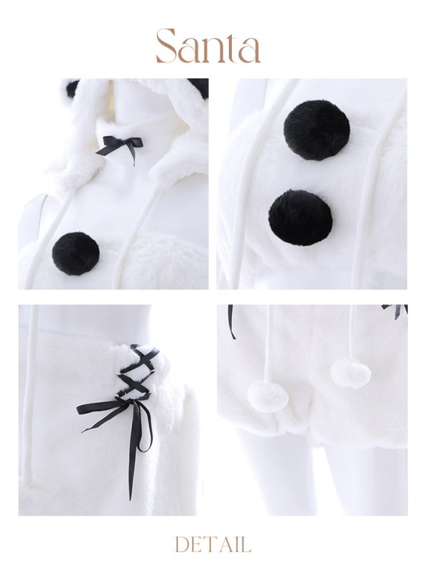 画像20: 【即日発送！】【サンタコス8点セット】【Fサイズ】もこもこシロクマセットアップ[YMT] (20)