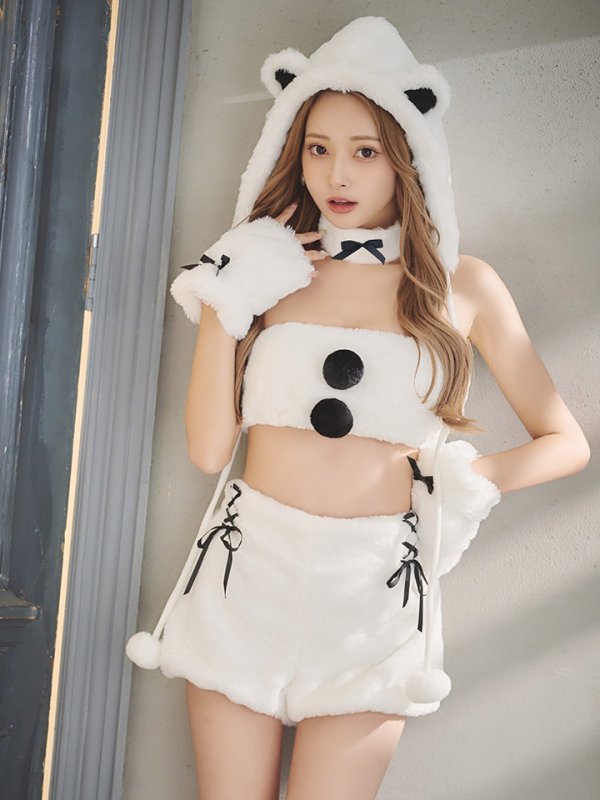 画像8: 【即日発送！】【サンタコス8点セット】【Fサイズ】もこもこシロクマセットアップ[YMT] (8)