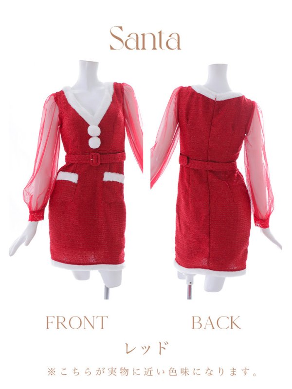 画像18: 【サンタセール！】【サンタコス 4点セット】【S-Lサイズ/1カラー】セクシーツイードサンタ[YMT] (18)