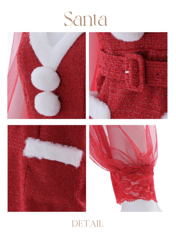 画像20: 【サンタセール！】【サンタコス 4点セット】【S-Lサイズ/1カラー】セクシーツイードサンタ[YMT] (20)