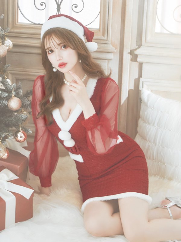 画像3: 【サンタセール！】【サンタコス 4点セット】【S-Lサイズ/1カラー】セクシーツイードサンタ[YMT] (3)