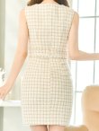 画像7: ノースリーブツイードドレス/チェック柄/チャック/谷間見せ/背中隠し/ミニドレス/キャバドレス【XS-Lサイズ/2カラー】[HC02-X] 【SB】dzw (7)