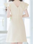 画像7: SALE!チェックツイードミニドレス/ボックスプリーツ/フリル袖/パールボタン/谷間見せ/背中見せ/ミニドレス/キャバドレス 【XS-Lサイズ/1カラー】[OF04] 【SB】dzw (7)