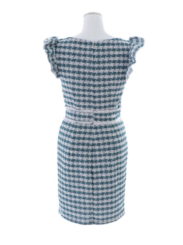 画像14: 【スプリングセール！】SALE!フロントジップツイードミニドレス/チェック柄/フリル袖/谷間見せ/背中隠し/ミニドレス/キャバドレス【XS-Lサイズ/1カラー】[OF01] 【SB】dzj (14)