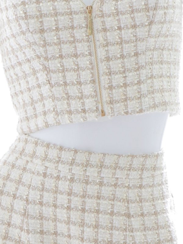 画像16: 【即日発送】セットアップツイードドレス/2ピース/チェック/ジップ/チュールスリーブ/ミニドレス/キャバドレス【XS-Mサイズ/1カラー】[HC02]【SB】 (16)