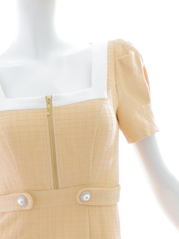 画像10: ツイードチェックドレス/ジップアップ/谷間隠し/背中隠し/タイトスカート/ミニドレス/キャバドレス【S-Lサイズ/1カラー】[HC02] 【SB】 (10)