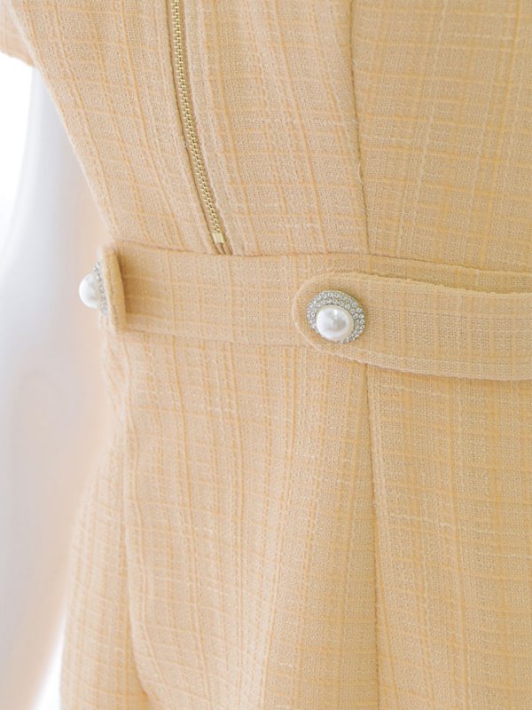 画像12: ツイードチェックドレス/ジップアップ/谷間隠し/背中隠し/タイトスカート/ミニドレス/キャバドレス【S-Lサイズ/1カラー】[HC02] 【SB】 (12)