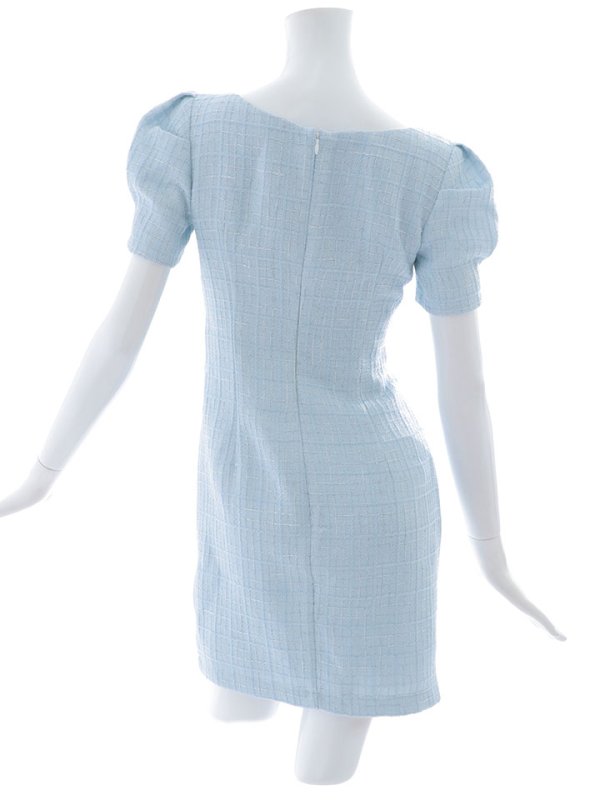 画像22: ツイードミニドレス/チェーン/タイトスカート/谷間見せ/背中隠し/キャバドレス/ミニドレス【XS-Mサイズ/2カラー】[HC02-X] 【SB】dzw (22)