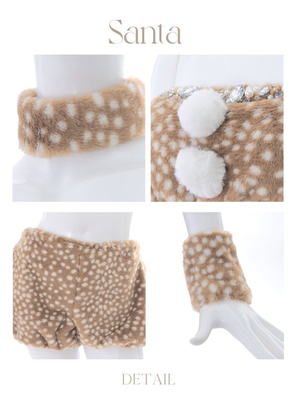 画像20: 【即日発送！】【サンタコス 7点セット】【フリーサイズ/1カラー】モコモコトナカイコスプレ[YMT] (20)