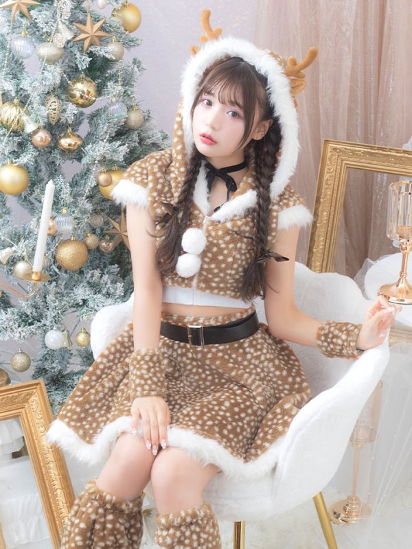 画像8: 【即日発送】【サンタコス 6点セット】【S-Lサイズ/1カラー】セットアップフレアサンタ[OF01] (8)