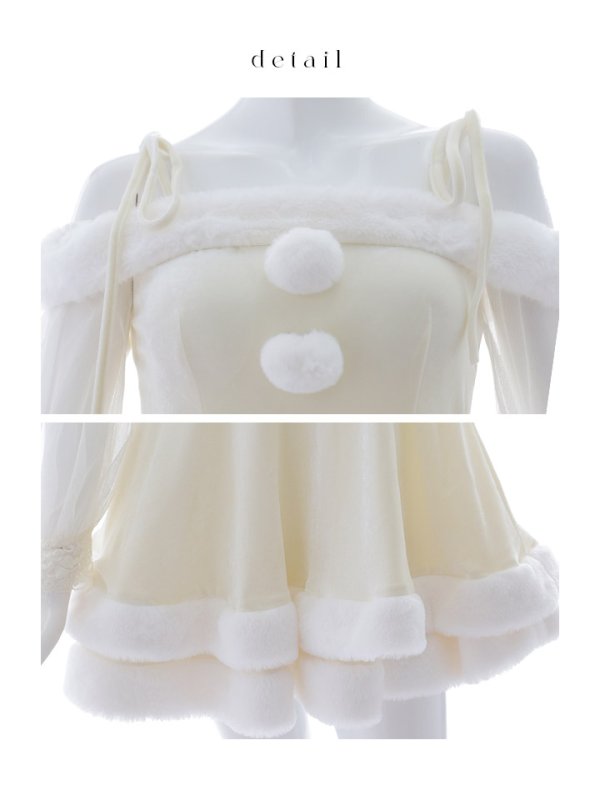 画像36: 【サンタSALE!!】【即日発送】【サンタコス 3点セット】【XS-XLサイズ/1カラー】オフショルダーシアーチュールフレアサンタコスプレ[OF01] (36)