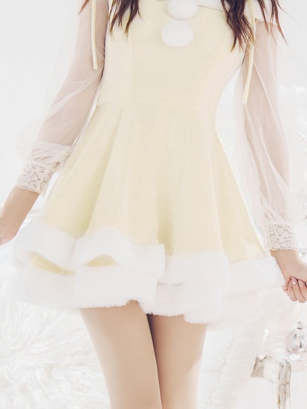 画像7: 【サンタSALE!!】【即日発送】【サンタコス 3点セット】【XS-XLサイズ/1カラー】オフショルダーシアーチュールフレアサンタコスプレ[OF01] (7)