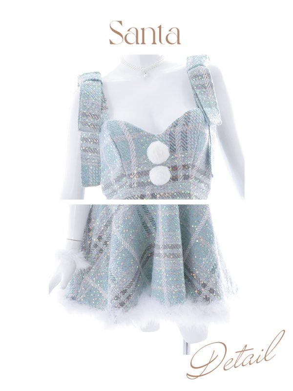 画像31: 【即日発送】【サンタコス4点/5点セット】【XS-Lサイズ】ツイードサンタ[YMT] (31)