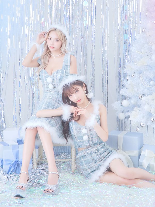 画像2: 【即日発送】【サンタコス4点/5点セット】【XS-Lサイズ】ツイードサンタ[YMT] (2)