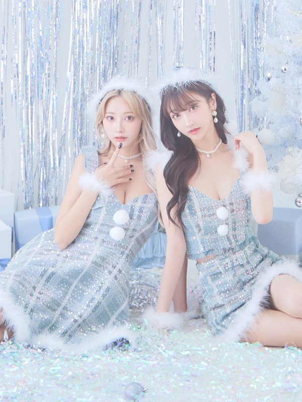 画像4: 【即日発送】【サンタコス4点/5点セット】【XS-Lサイズ】ツイードサンタ[YMT] (4)