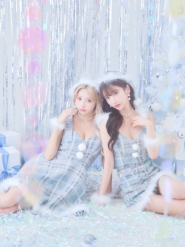 画像10: 【即日発送】【サンタコス4点/5点セット】【XS-Lサイズ】ツイードサンタ[YMT] (10)