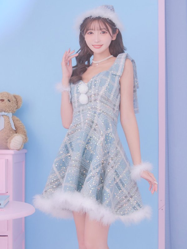 画像22: 【サンタSALE!!】即日発送!【サンタコス 4点セット】【S-Lサイズ/1カラー】フレアツイードサンタ[OF01] (22)