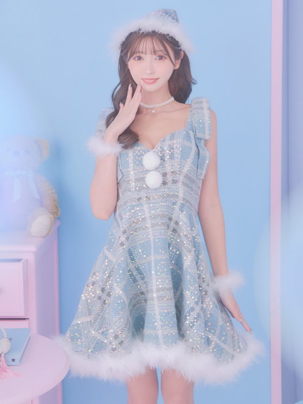 画像24: 【サンタSALE!!】即日発送!【サンタコス 4点セット】【S-Lサイズ/1カラー】フレアツイードサンタ[OF01] (24)