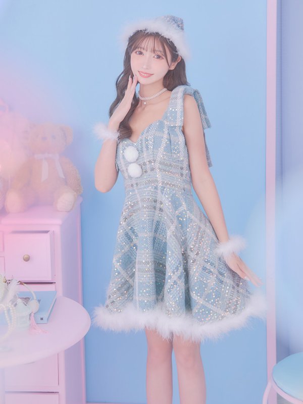 画像10: 【サンタSALE!!】即日発送!【サンタコス 4点セット】【S-Lサイズ/1カラー】フレアツイードサンタ[OF01] (10)