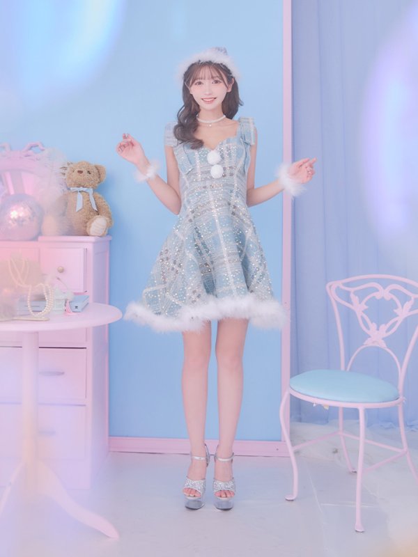 画像13: 【サンタSALE!!】即日発送!【サンタコス 4点セット】【S-Lサイズ/1カラー】フレアツイードサンタ[OF01] (13)