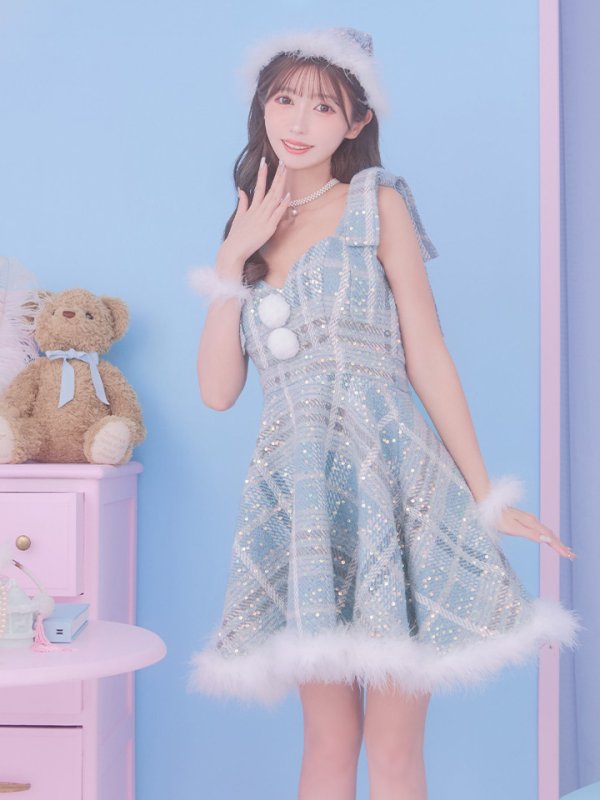 画像31: 【サンタSALE!!】即日発送!【サンタコス 4点セット】【S-Lサイズ/1カラー】フレアツイードサンタ[OF01] (31)