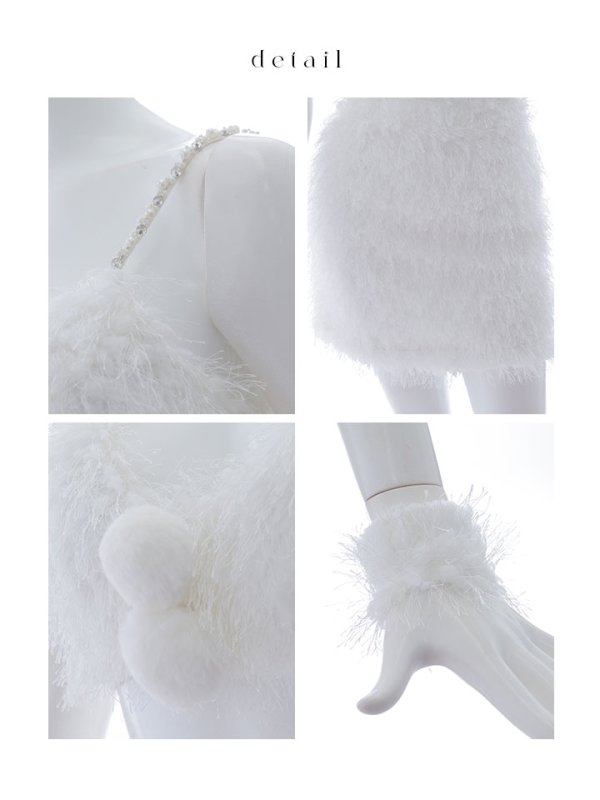 画像40: 【即日発送】【サンタコス 7点セット】【XS-Mサイズ/2カラー】バニーセットアップシャギーコスプレ[YMT] (40)