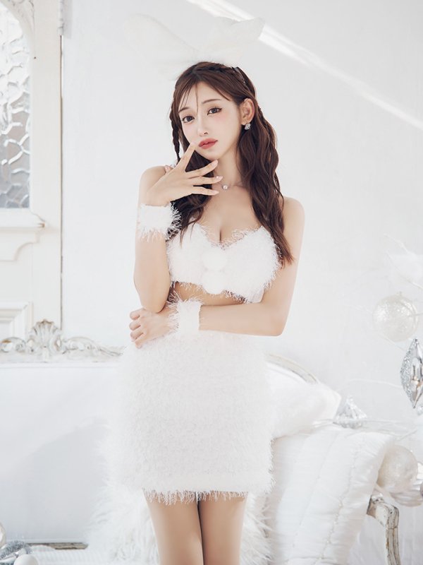 画像32: 【即日発送】【サンタコス 7点セット】【XS-Mサイズ/2カラー】バニーセットアップシャギーコスプレ[YMT] (32)