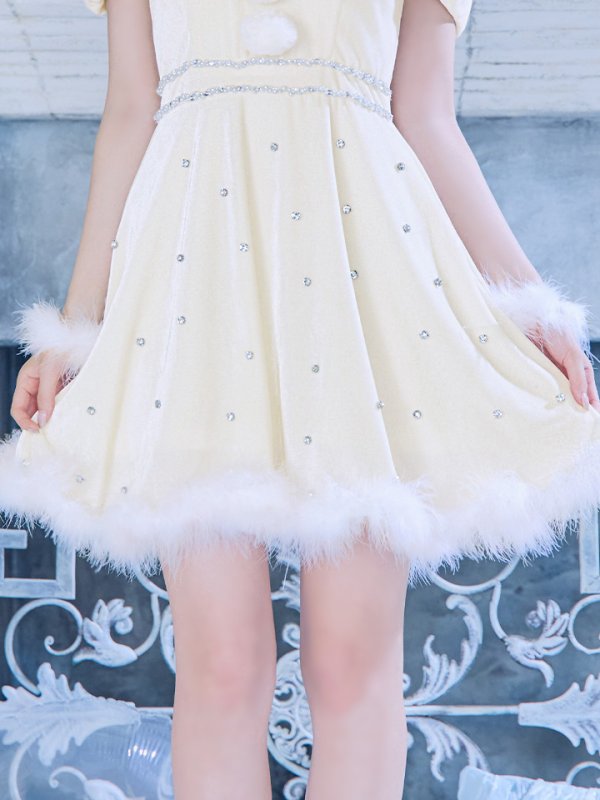 画像16: 【ノベルティ対象】【即日発送！】【サンタコス 5点セット】【XS-XLサイズ/3カラー】オフショルビジューリボンフレアサンタ[YMT] (16)