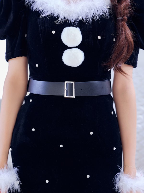 画像15: 【即日発送】【サンタコス 5点セット】【S-Mサイズ/2カラー】ベロアパールビジューサンタコスプレ[YMT] (15)