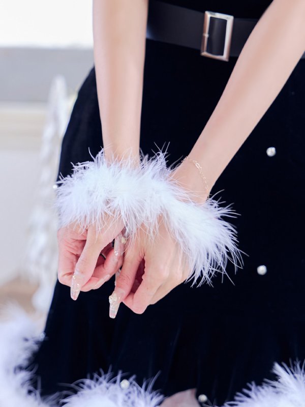 画像16: 【即日発送】【サンタコス 5点セット】【S-Mサイズ/2カラー】ベロアパールビジューサンタコスプレ[YMT] (16)