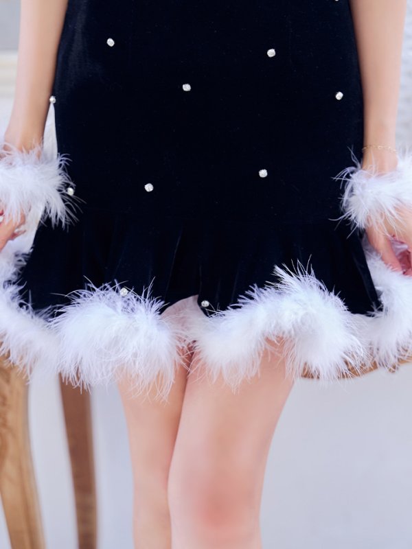 画像17: 【即日発送】【サンタコス 5点セット】【S-Mサイズ/2カラー】ベロアパールビジューサンタコスプレ[YMT] (17)