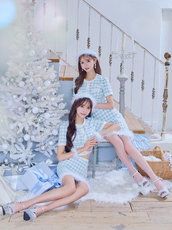 画像17: 【即日発送！】【サンタコス 4点セット】【S-Mサイズ/1カラー】ギンガムチェックタイトサンタコスプレ[YMT] (17)