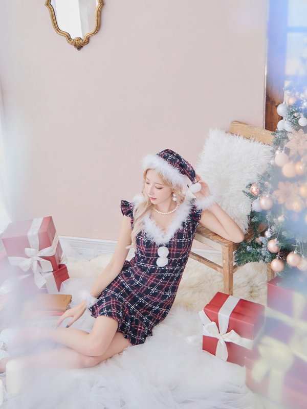 画像15: 【サンタセール！】【サンタコス 4点セット】【S-Lサイズ/1カラー】マーメイドツイードサンタ[YMT] (15)