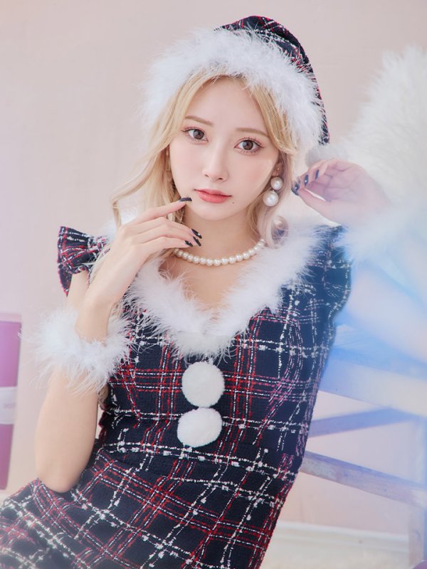 画像16: 【サンタセール！】【サンタコス 4点セット】【S-Lサイズ/1カラー】マーメイドツイードサンタ[YMT] (16)