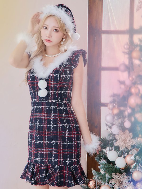 画像10: 【サンタセール！】【サンタコス 4点セット】【S-Lサイズ/1カラー】マーメイドツイードサンタ[YMT] (10)