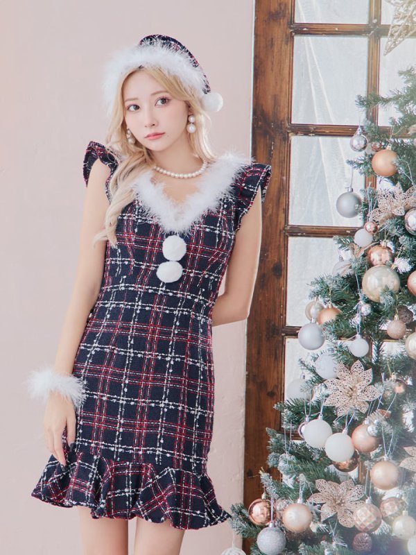 画像13: 【サンタセール！】【サンタコス 4点セット】【S-Lサイズ/1カラー】マーメイドツイードサンタ[YMT] (13)