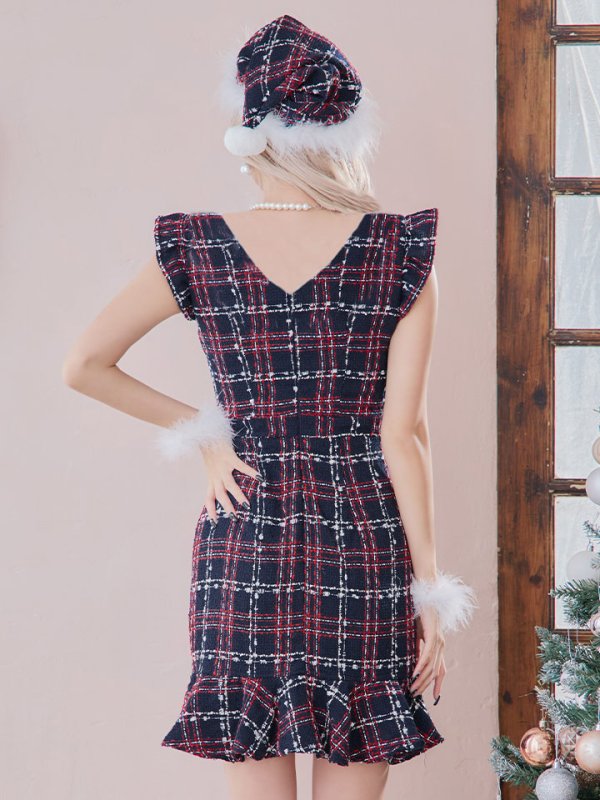 画像17: 【サンタセール！】【サンタコス 4点セット】【S-Lサイズ/1カラー】マーメイドツイードサンタ[YMT] (17)