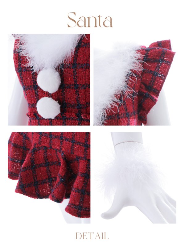 画像37: SALE!【サンタコス 5点セット】【S-XLサイズ/1カラー】マーメイドチェックサンタコスプレ[YMT] (37)