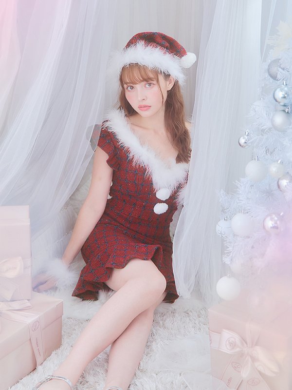 画像19: SALE!【サンタコス 5点セット】【S-XLサイズ/1カラー】マーメイドチェックサンタコスプレ[YMT] (19)
