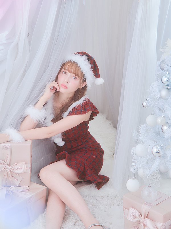画像23: SALE!【サンタコス 5点セット】【S-XLサイズ/1カラー】マーメイドチェックサンタコスプレ[YMT] (23)