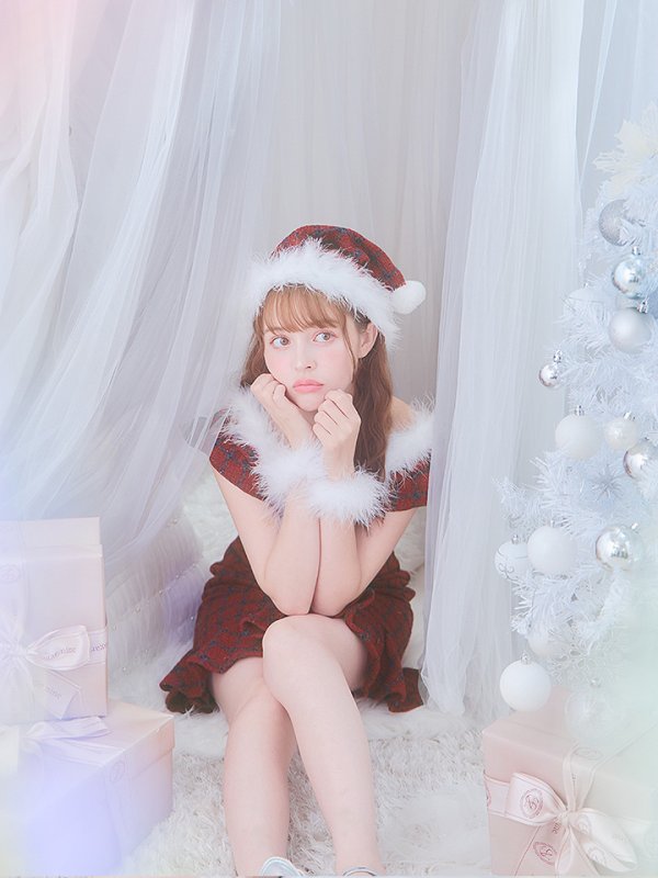 画像30: SALE!【サンタコス 5点セット】【S-XLサイズ/1カラー】マーメイドチェックサンタコスプレ[YMT] (30)